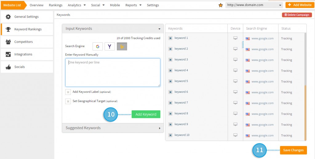 Enhanced Keyword Tracking Step 10-11 - Siteoscope