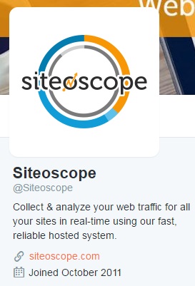 Siteoscope's Twitte Bio