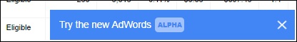 New AdWords User Interface