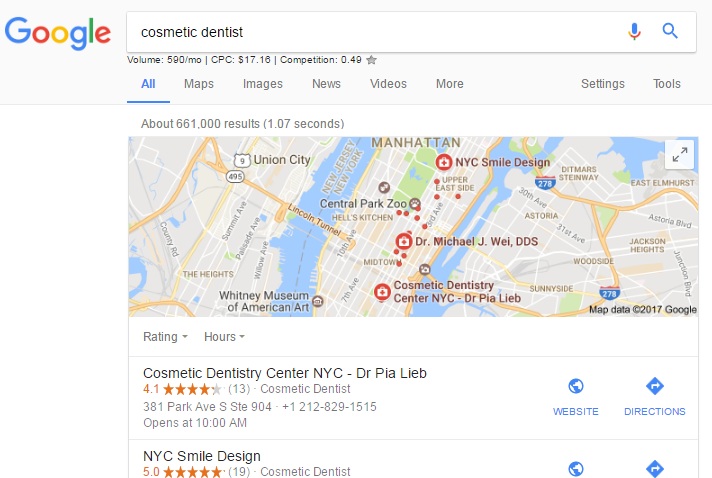 Search result based on your location