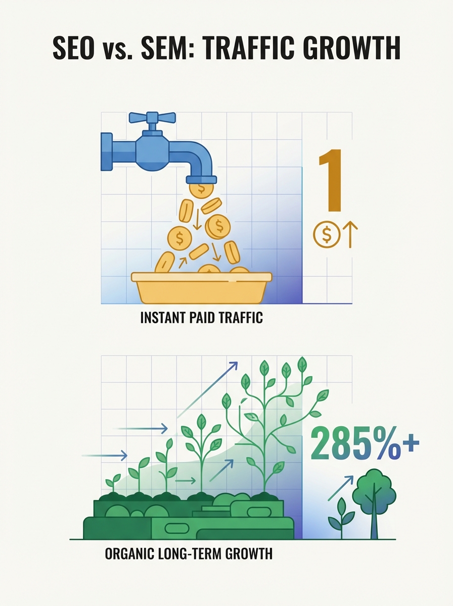 Choosing Between Organic Growth and Fast Results: Your SEO vs. SEM Decision Tree