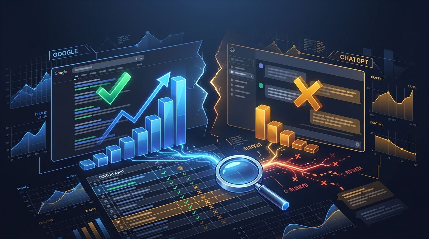 The Answer Engine Content Audit: Detecting When Google Ranks You But ChatGPT Doesn't
