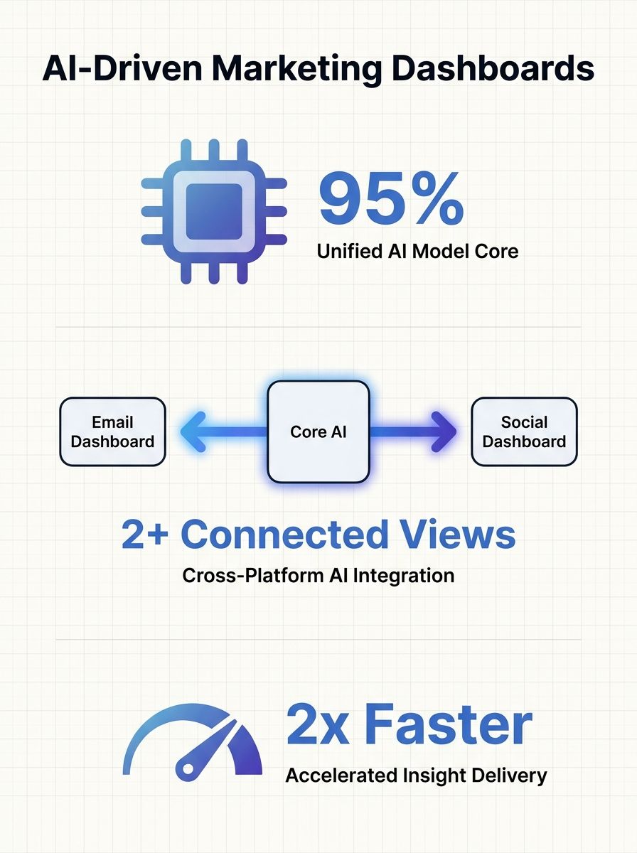 Marketing automation platform dashboards displaying AI agent interfaces with identical underlying model architectures